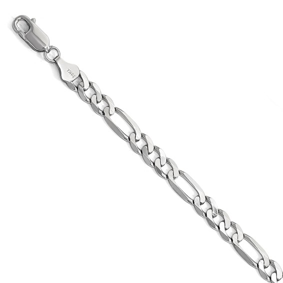 Leslie's 14K White Gold 6mm Flat Figaro Chain