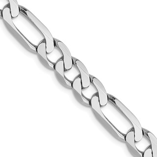 Leslie's 14K White Gold 6mm Flat Figaro Chain