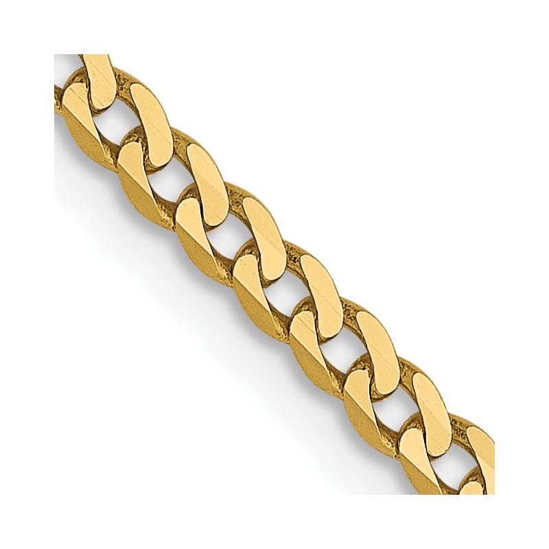 14K 2.2mm Flat Beveled Curb Chain