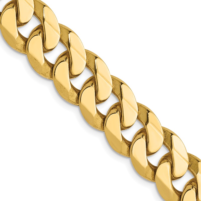 14K 9.5mm Flat Beveled Curb Chain