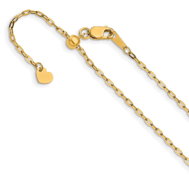 14K Adjustable 1.3mm Flat Cable Chain