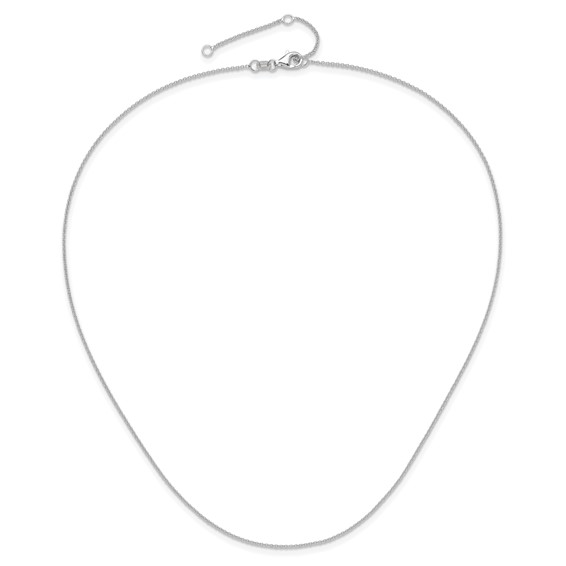 Leslie's 14k White Gold 1.25mm Round Cable 2in+2in Adjustable Chain