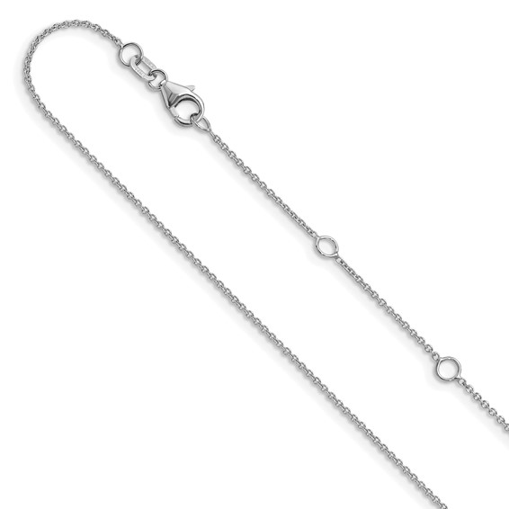 Leslie's 14k White Gold 1.25mm Round Cable 2in+2in Adjustable Chain