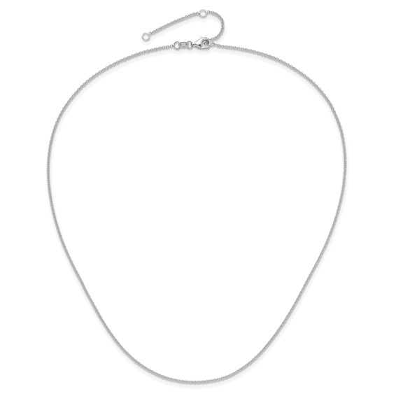 Leslie's 14k White Gold 1.4mm Round Cable 2in+2in Adjustable Chain