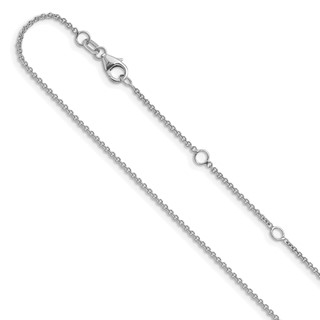 Leslie's 14k White Gold 1.4mm Round Cable 2in+2in Adjustable Chain