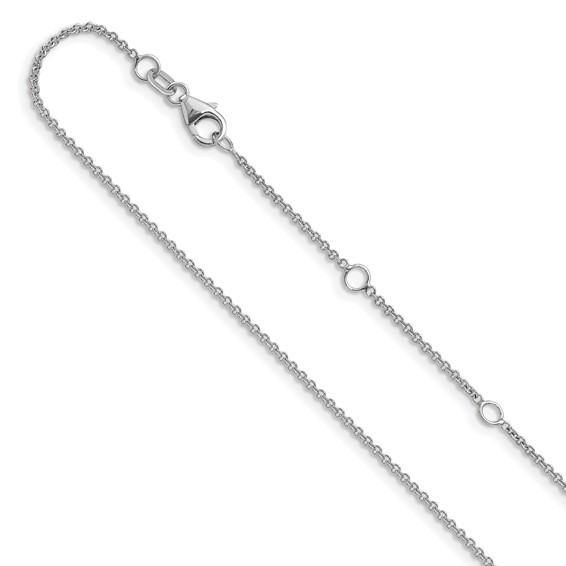 Leslie's 14k White Gold 1.4mm Round Cable 2in+2in Adjustable Chain