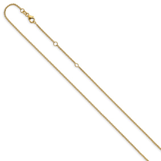 Leslie's 14k 1.4mm Round Cable 2in+2in Adjustable Chain