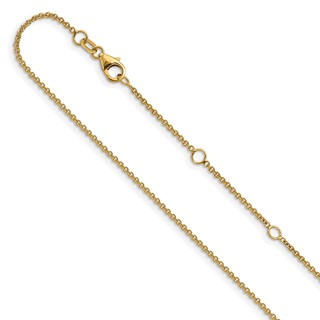 Leslie's 14k 1.4mm Round Cable 2in+2in Adjustable Chain