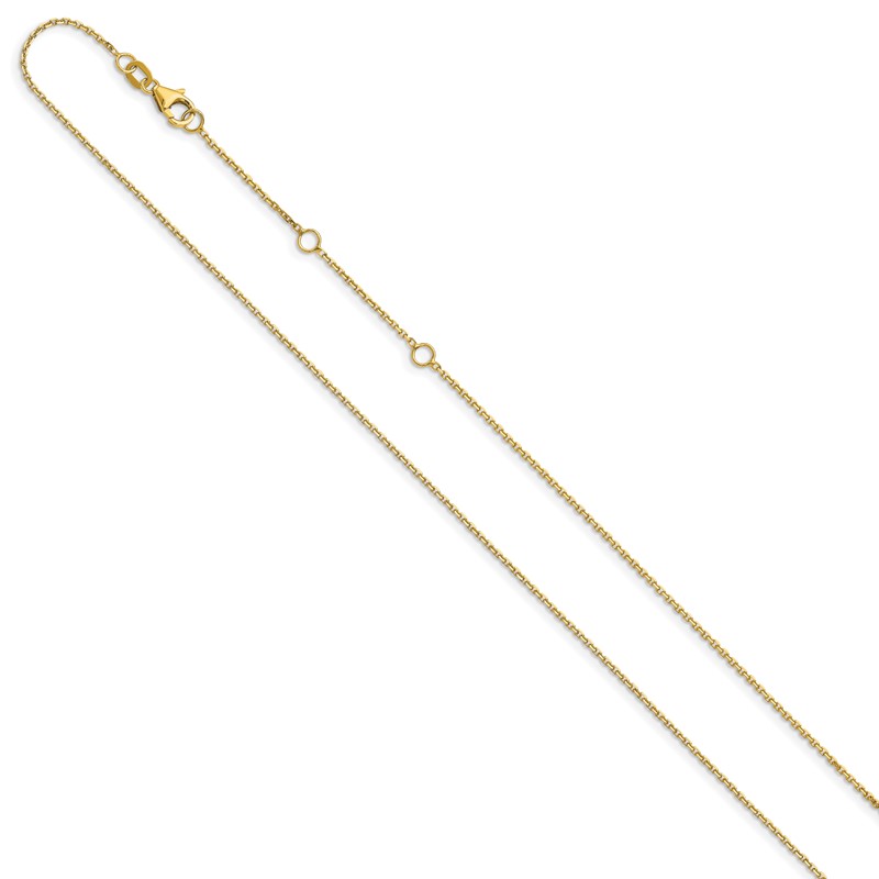 14k 1.1mm D/C Square Cable 1in+1in Adjustable Chain