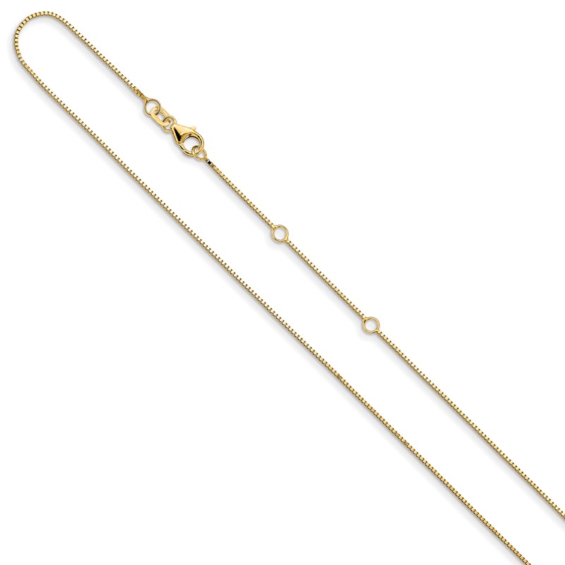 14K .85mm Box 1in+1in Adjustable Chain