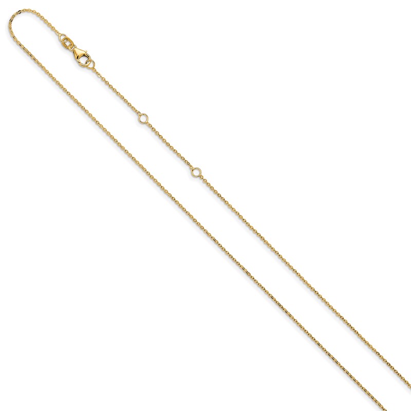 14k 1.2mm Flat Cable 1in+1in Adjustable Chain