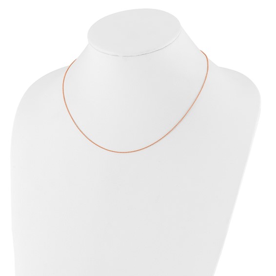 Leslie's 14k Rose Gold 1.10mm Round Cable 1in+1in Adjustable Chain