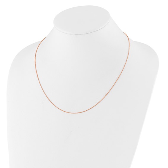 Leslie's 14k Rose Gold 1.10mm Round Cable 1in+1in Adjustable Chain