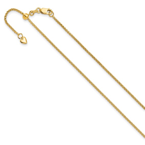 Leslies 14K Round Box Adjustable Round Chain