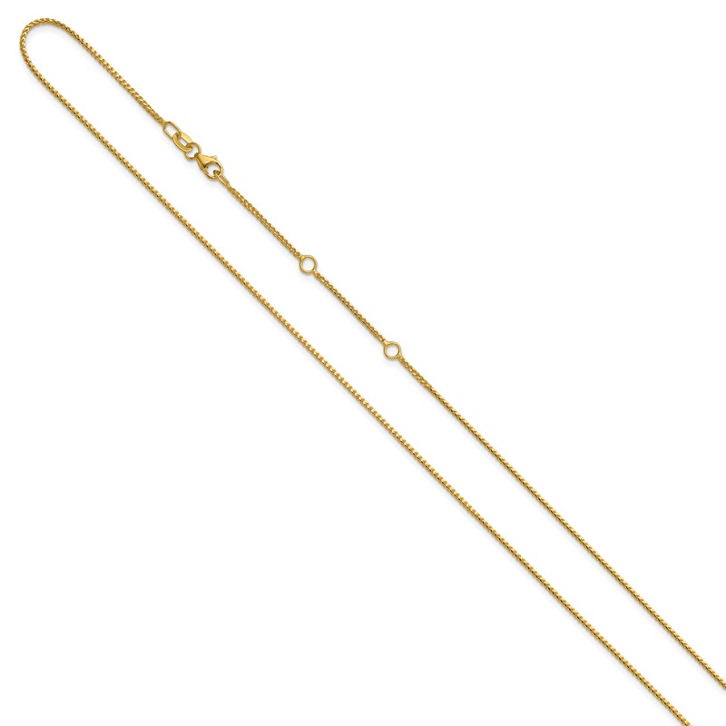 14K 1.1mm Franco 1in+1in Adjustable Chain