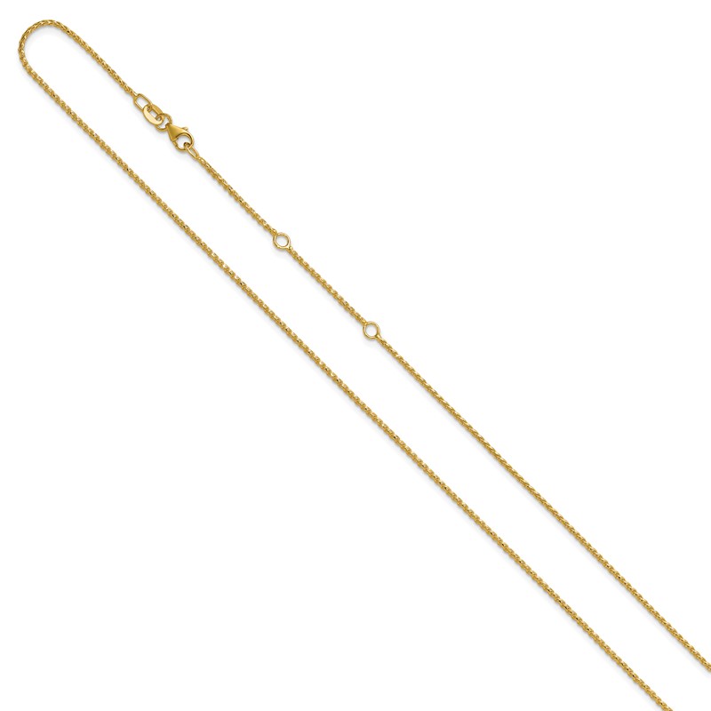 14K 1.15mm D/C Open Franco 1in+1in Adjustable Chain