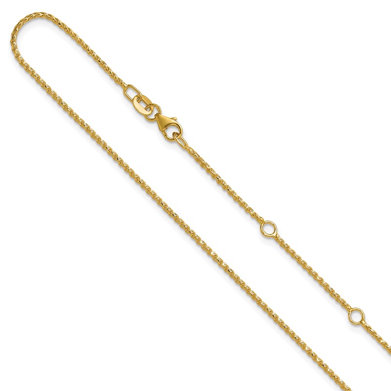 14K 1.15mm D/C Open Franco 1in+1in Adjustable Chain