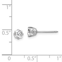 Inverness 14K White Gold 5mm Square CZ Post Piercing Earrings view 4