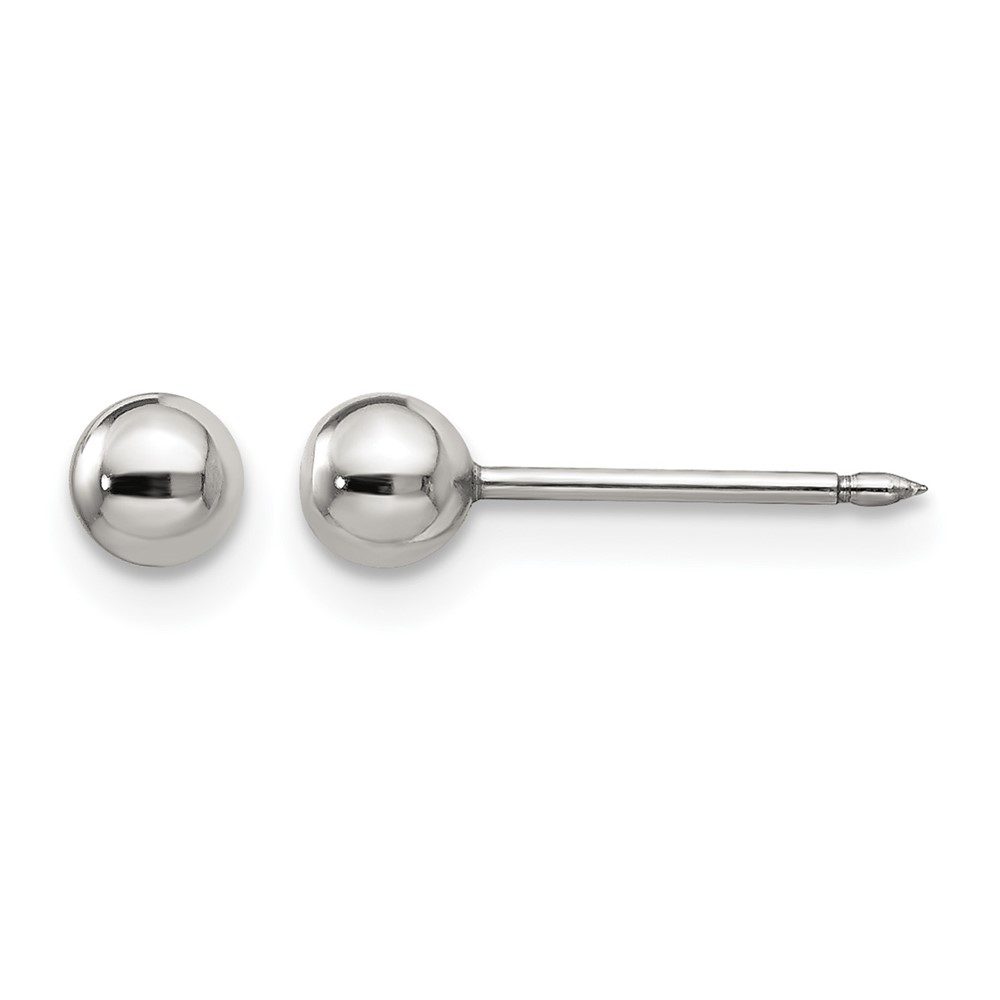 Inverness Stainless Steel Polished 4mm Ball Post Piercing Earrings