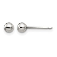 Inverness Stainless Steel Polished 4mm Ball Post Piercing Earrings view 1
