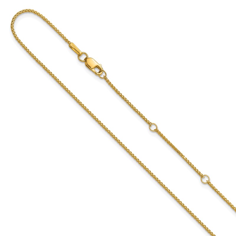 14K 1mm D/C Spiga 1in+1in Adjustable Chain