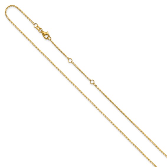 Leslie's 14k 1.4mm D/C Square Cable 2in+2in Adjustable Chain