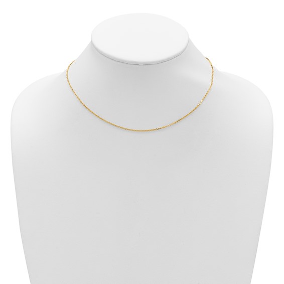 Leslie's 14k 1.4mm D/C Square Cable 2in+2in Adjustable Chain