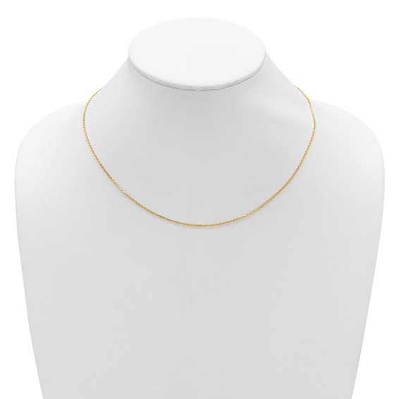 Leslie's 14k 1.4mm D/C Square Cable 2in+2in Adjustable Chain