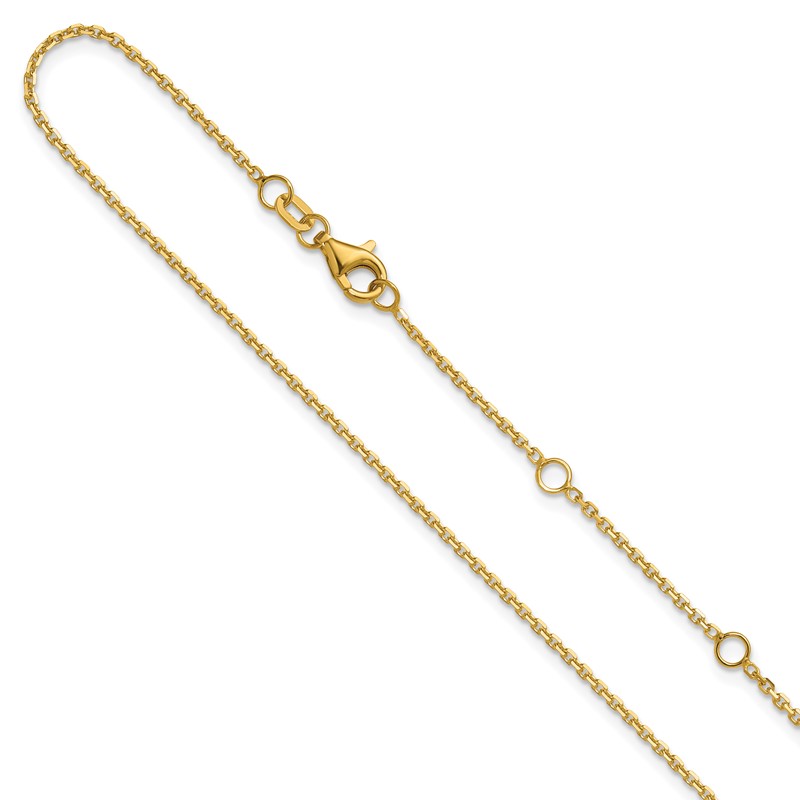 14k 1.4mm D/C Square Cable 2in+2in Adjustable Chain