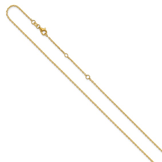 Leslie's 14k 1.5mm D/C Square Cable 2in+2in Adjustable Chain