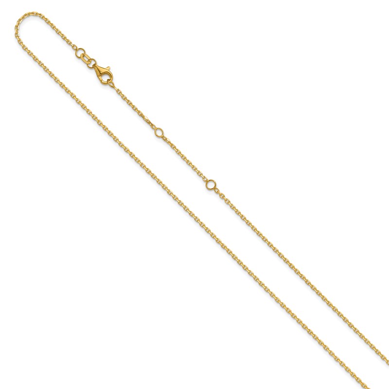 14k 1.5mm D/C Square Cable 1in+1in Adjustable Chain