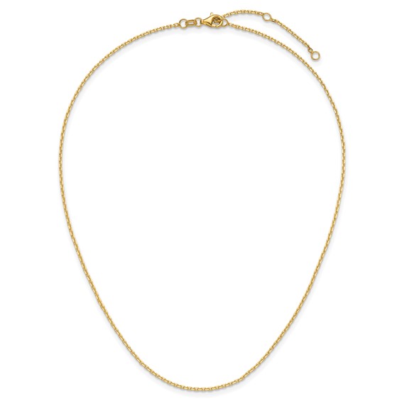 Leslie's 14k 1.5mm D/C Square Cable 2in+2in Adjustable Chain
