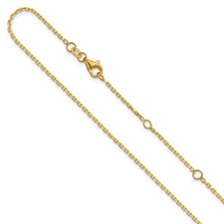 Leslie's 14k 1.5mm D/C Square Cable 2in+2in Adjustable Chain