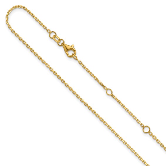 Leslie's 14k 1.5mm D/C Square Cable 2in+2in Adjustable Chain