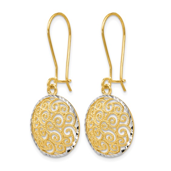 Leslie's 14K Two-tone Filigree Dangle Earrings