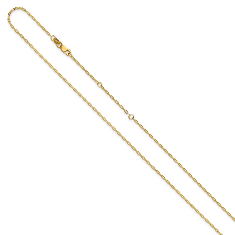 14K 1.3mm Flat Cable 1in+1in Adjustable Chain