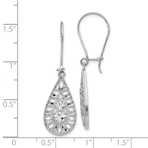 Leslie's 14K White Gold D/C Dangle Earrings
