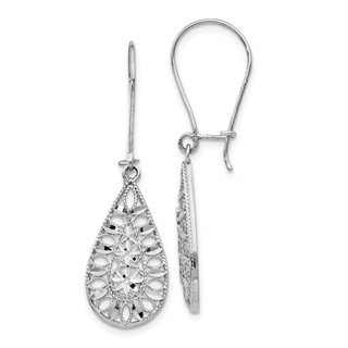 Leslie's 14K White Gold D/C Dangle Earrings