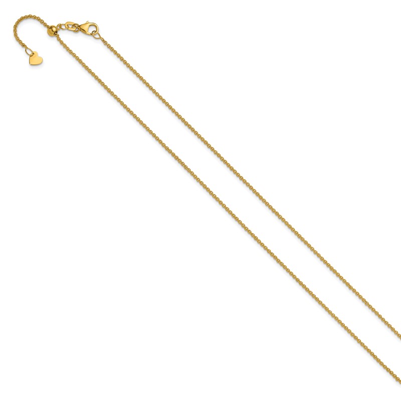 14K Adjustable 1.4mm Round Cable Chain