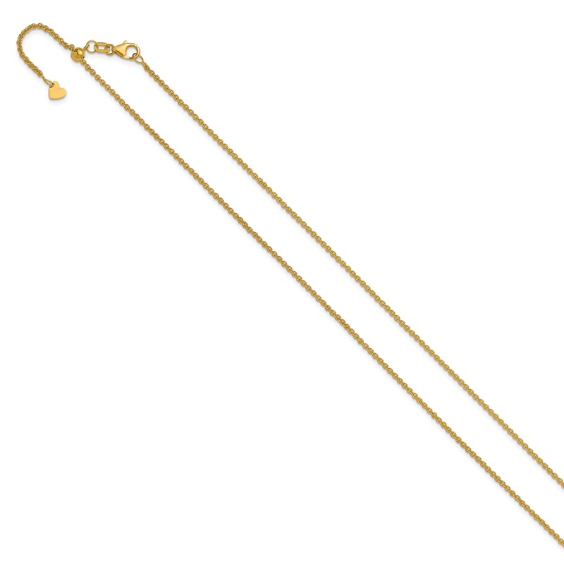 14K Adjustable 1.65mm Round Cable Chain