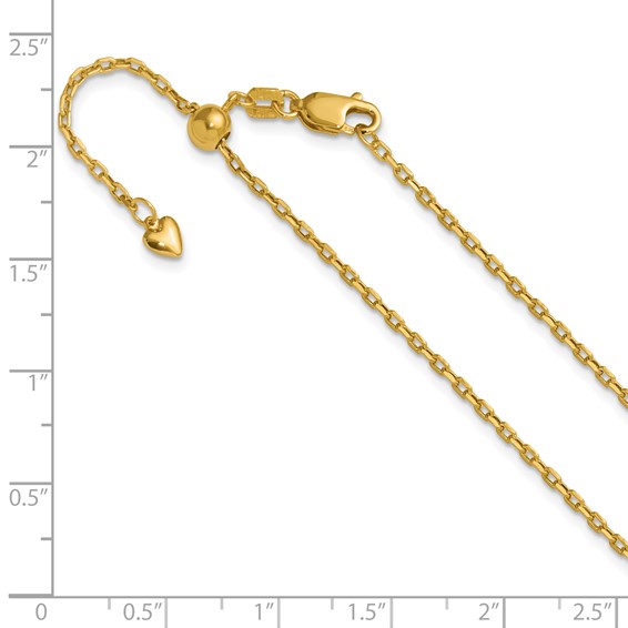 Leslie's 14K Adjustable 1.65mm Semi-Solid D/C Cable Chain