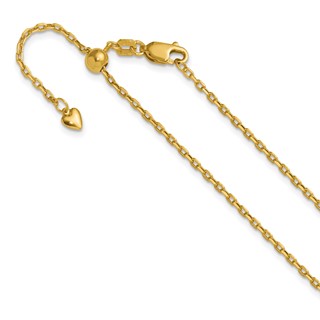 Leslie's 14K Adjustable 1.65mm Semi-Solid D/C Cable Chain