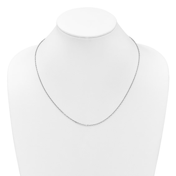 Leslie's 14K White Gold Adjustable 1.65mm Semi-Solid D/C Cable Chain