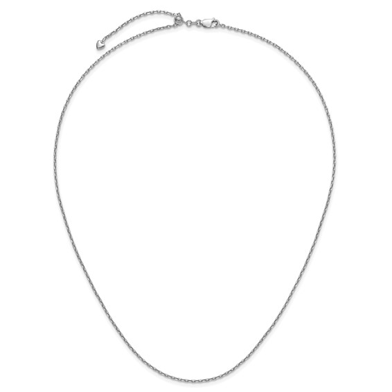 Leslie's 14K White Gold Adjustable 1.65mm Semi-Solid D/C Cable Chain