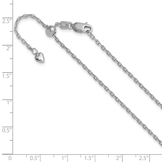 Leslie's 14K White Gold Adjustable 1.65mm Semi-Solid D/C Cable Chain