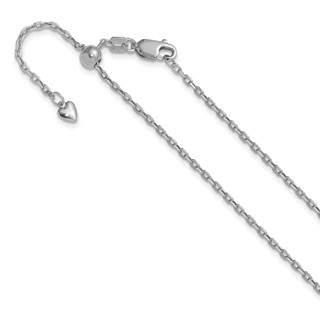 Leslie's 14K White Gold Adjustable 1.65mm Semi-Solid D/C Cable Chain