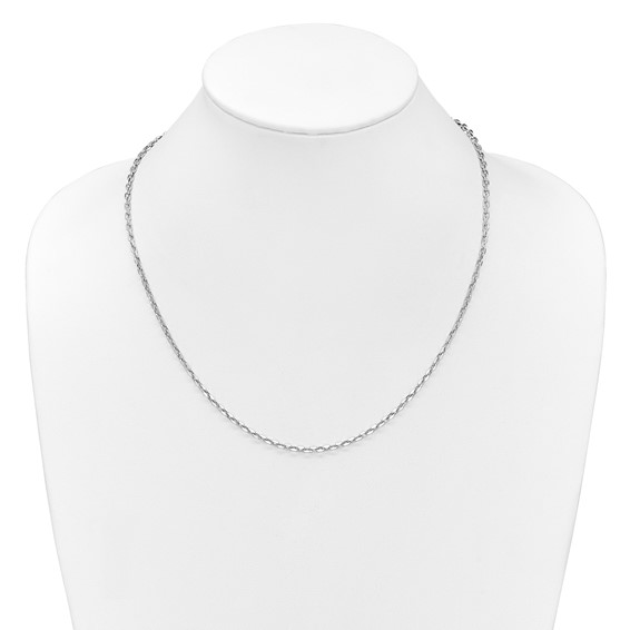 Leslie's 14K White Gold Adjustable 2.75mm Semi-Solid D/C Cable Chain