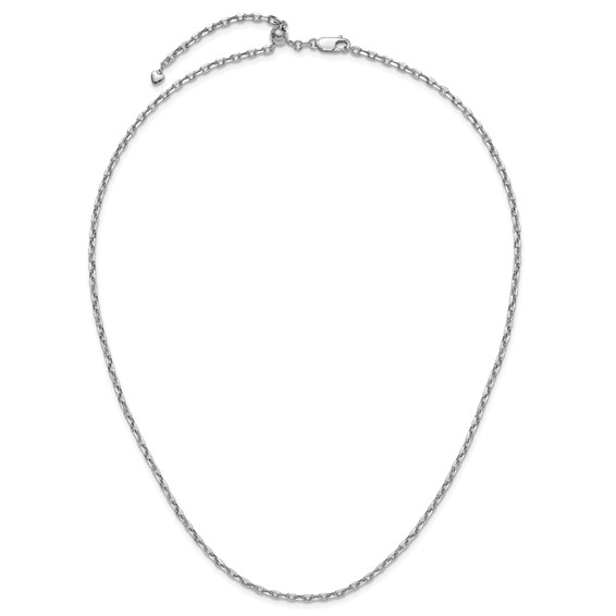 Leslie's 14K White Gold Adjustable 2.75mm Semi-Solid D/C Cable Chain