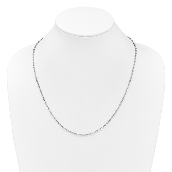 Leslie's 14K White Gold Adjustable 2.75mm Semi-Solid D/C Cable Chain