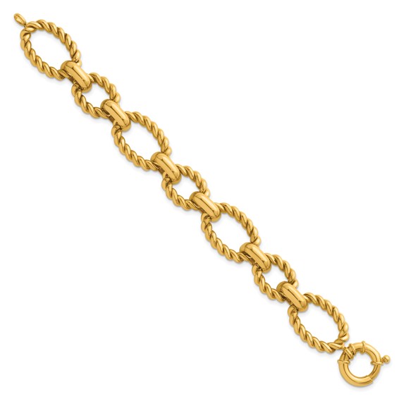 Herco 14K Polished and Twisted Link 8 inch Bracelet